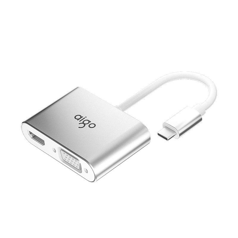 Aigo Type-C Expansion Dock, USB Hub, HDMI/VGA Adapter, 4K30Hz Converter, PD100W Laptop Expansion Dock, JZ04 (Metal)