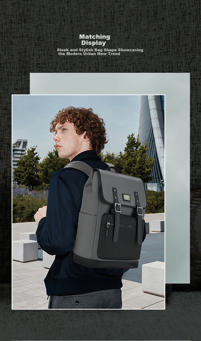 Xinxiuli Men's Backpack, 16-Inch Laptop Bag, Fashionable Travel Backpack, High-End Business Commuter Backpack for College Students 2