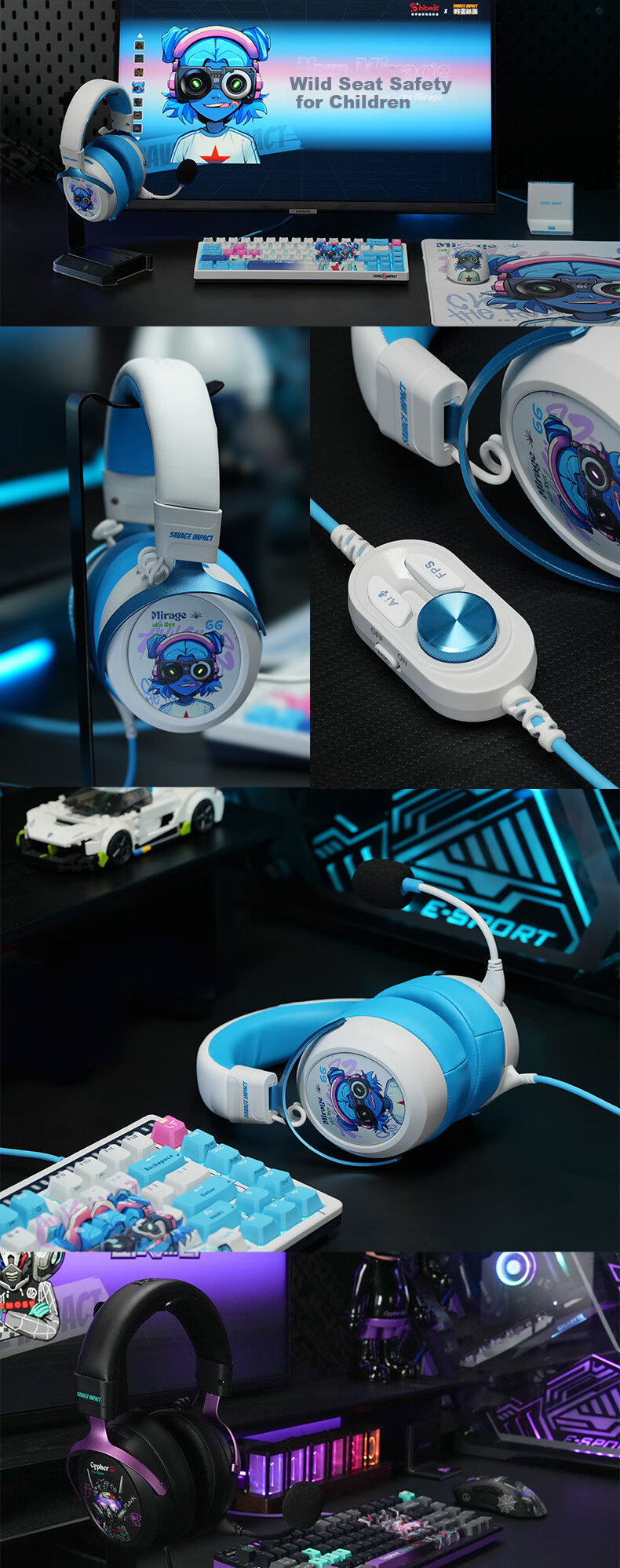 A4TECH Wild Tribe M595PRO Wired Gaming Headset Over-Ear Blood Hand Phantom 7.1 PUBG Essential CS Delta Force Valorant E-Sports Headset Phantom Hacker 14