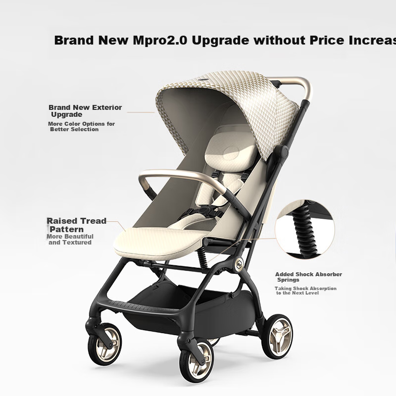 HBR Stroller, One-Button Automatic Folding, Lightweight, High Landscape MPro2.0 Automatic Folding [Upgraded Version], Yaji