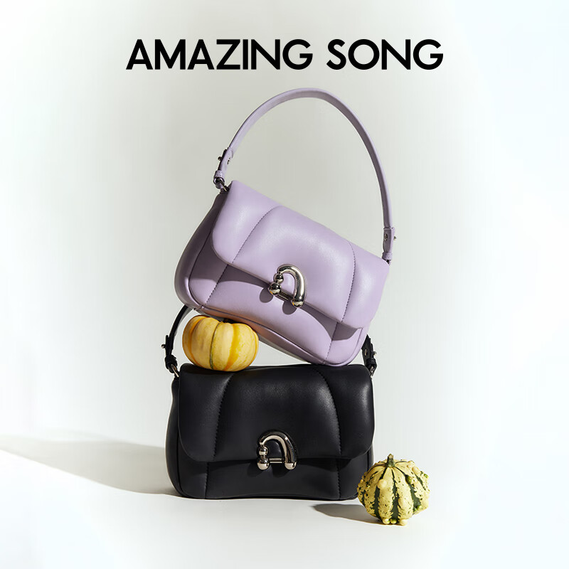 AMAZING SONG Women's Handbag, Flower Roll Bag, Medium Size, Top-Grain Sheepskin, Shoulder Crossbody Bag, Original Practical Handbag, High-End Niche Gift