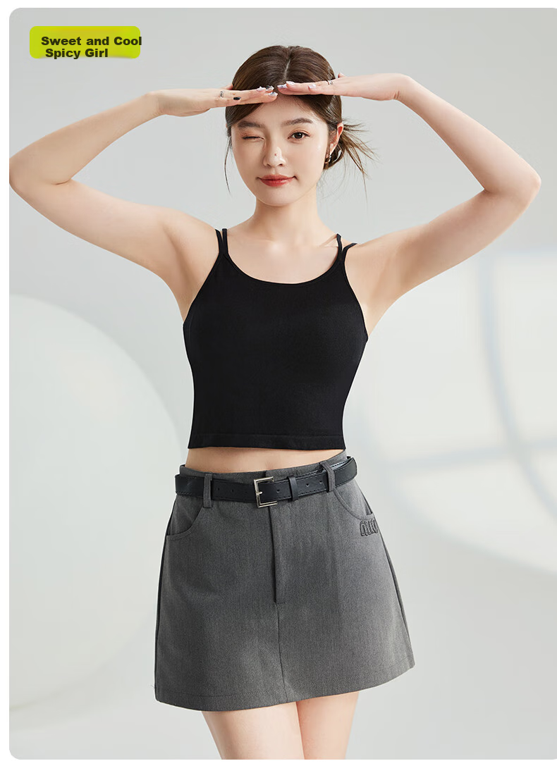 Ordifen Women's Camisole Tank Top, No Bra Needed, Covers Side Boob, Enhances Back, with Built-In Pads, Breathable Sports Bra for Fitness And Outer Wear 8