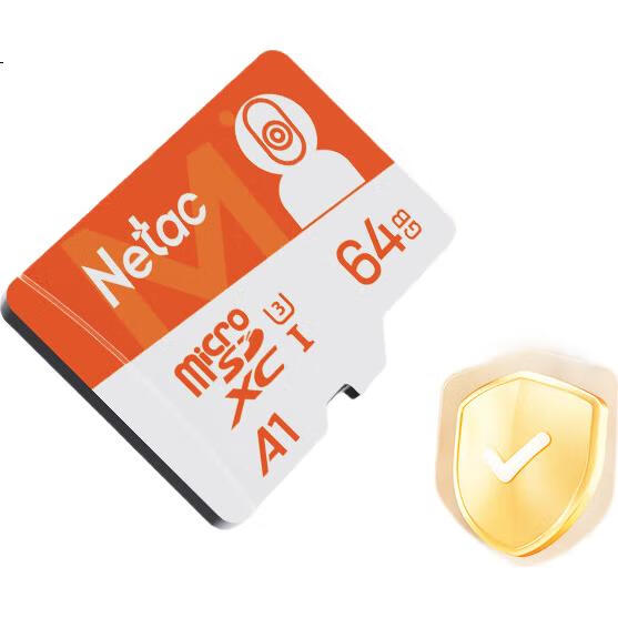 Карта памяти Netac 64GB TF (Micro SD) A1 U3 4K, профессиональная версия для видеонаблюдения и видеорегистраторов Xiaomi