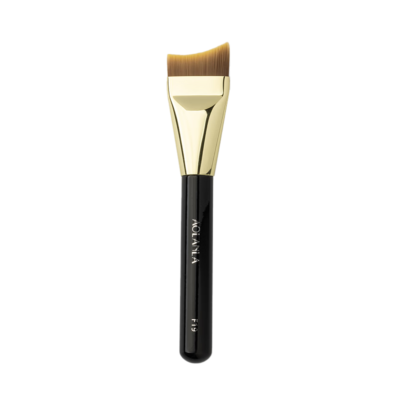 AOLANLA Crescent-Shaped Foundation Brush Fish Tail Lightweight Liquid Foundation Flat Head Makeup Brush Mask Brush Non-Powder Absorbing Single Pack