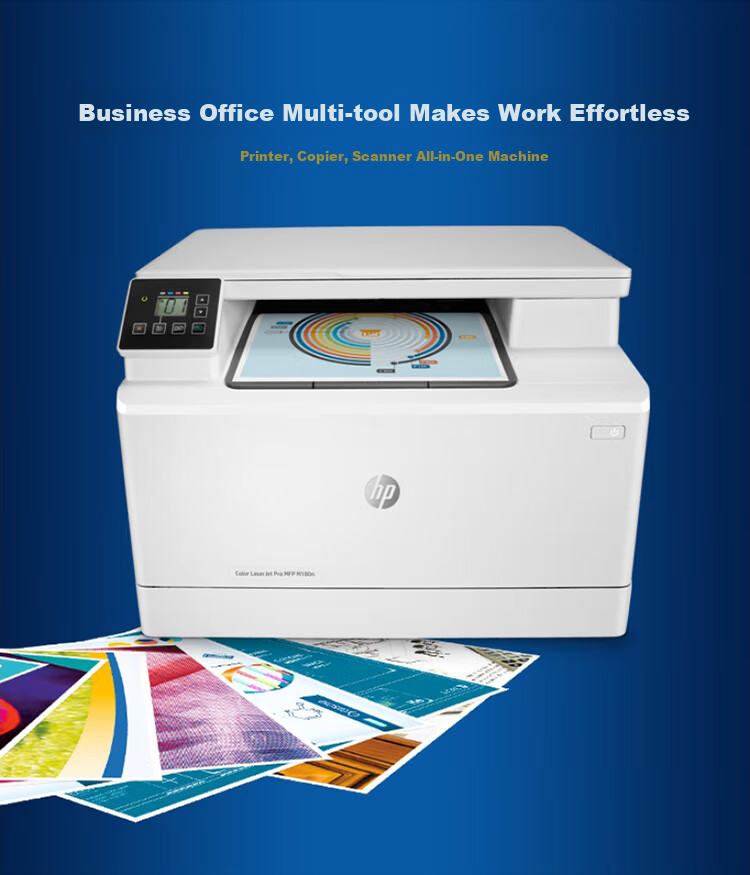 HP M180n Color Laser All-In Home Printer, Copier, Scanner Three-In (Upgraded Version of M176n) High-Speed Color Printing 5