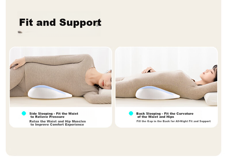 Mixiaoshu Lumbar Pillow, Memory Foam Back Support Cushion for Bed, Pregnancy Waist Support Pillow, Backrest Pad for Sleeping And Bed Headboard Support 7