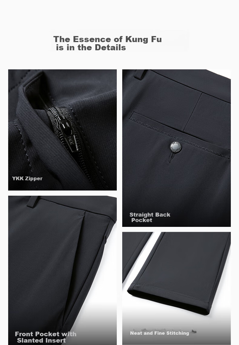Hodo [Elastic Ice Silk Pants] Men's Dress Pants, Summer Quick-Dry Lightweight Cool Ice Silk Casual Pants 12