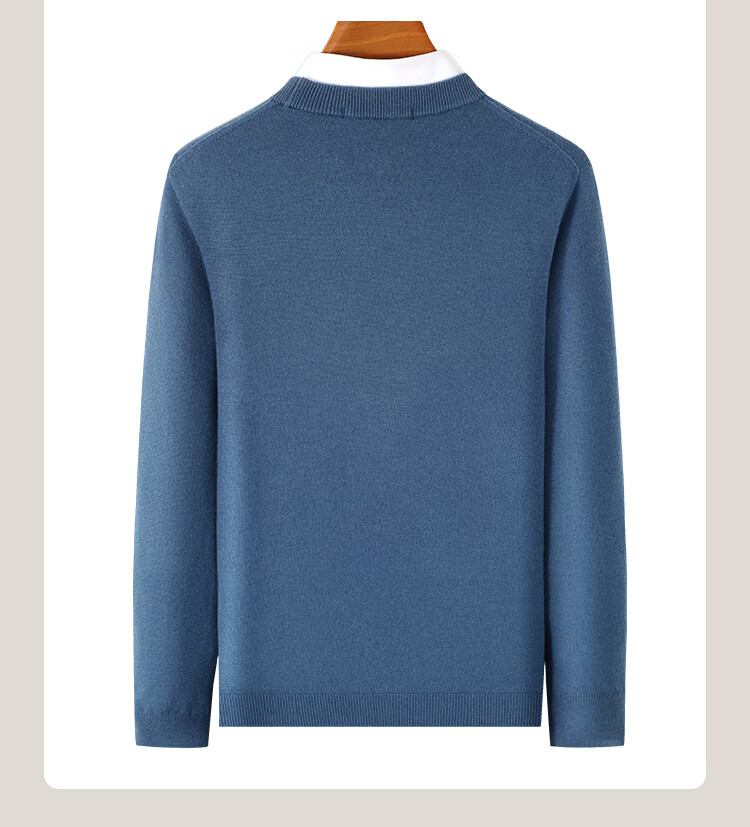 Antonio 100% Wool Crew Neck Soft Comfortable Thickened New Men's Pullover Warm Wool Sweater 4