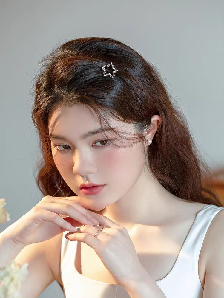 Xiangwan Rhinestone Hair Clip 2-Piece Set for Women, Front Bang Clip, Side Hairpin, Small Hair Clip, Gift for Women 12