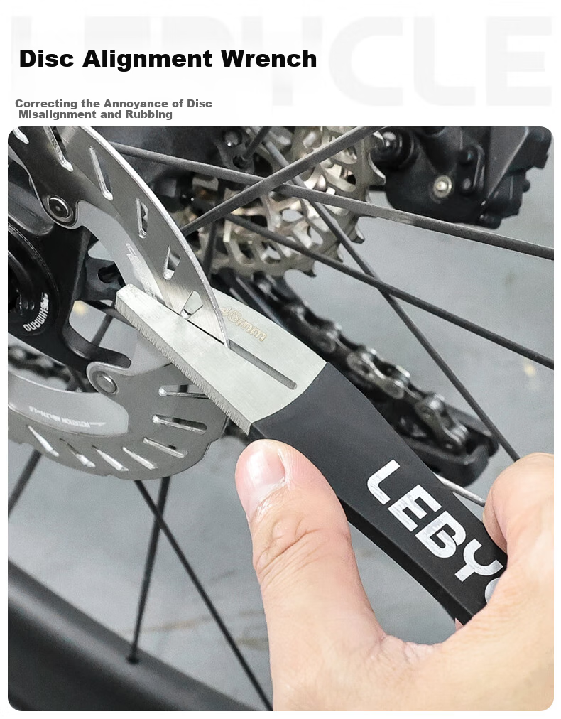 LEBYCLE Disc Brake Caliper Wrench, Bicycle Disc Brake Pad Repair Tool, Disc Gap Adjustment, Deformation Correction, Brake Adjustment Tool 1
