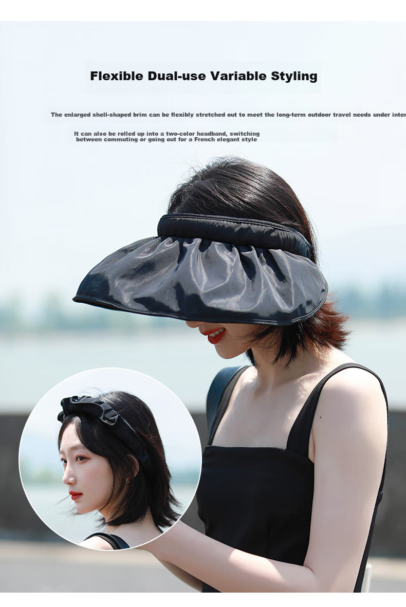 DUSENNA Summer Outdoor Sun Hat, UV Protection Hat for Women, Shell Hat, Visor Cap, Fisherman Hat, Anti-UV Sun Hat 7