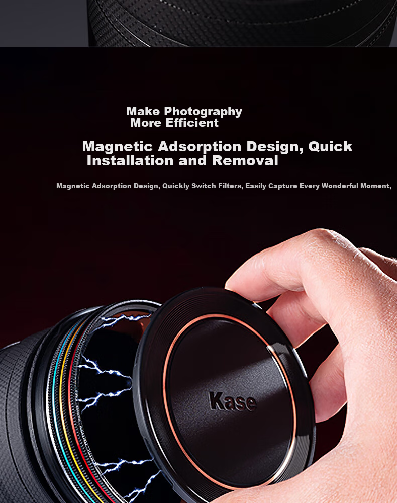 Kase UV Filter + CPL Polarizing Filter + Case, 77mm Magnetic, Jiguanglang Second Generation Colorful Entry-Level Photography And Photo-Taking Kit 6