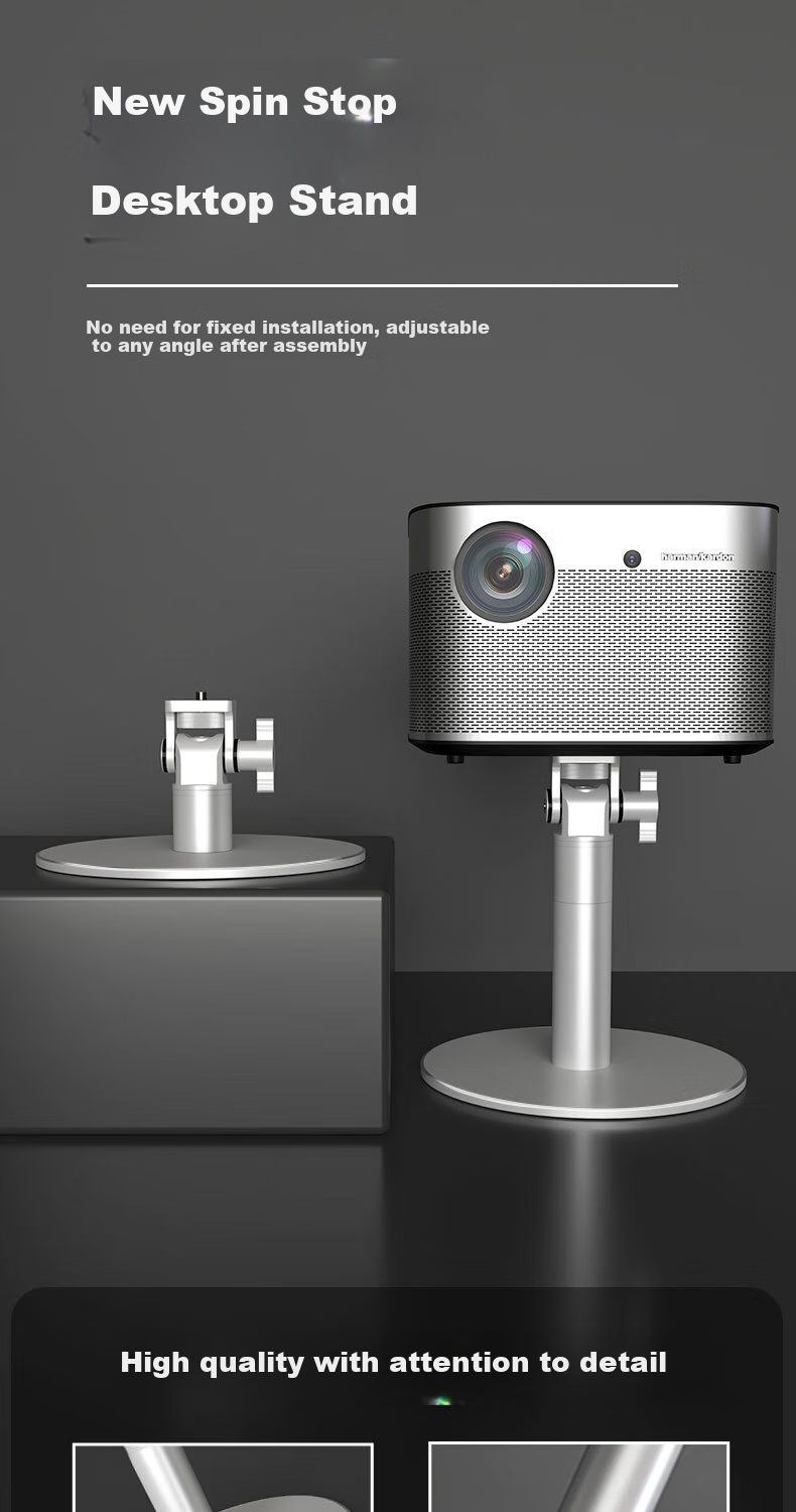 CINE Projector Stand Home Bedside No Drilling Required Desktop Tripod Bracket Compatible with XGIMI, JmGO, Dangbei, Xiaomi, Huaqiu, Xiaoming Projectors Storage Rack PB13-20 Silver 1