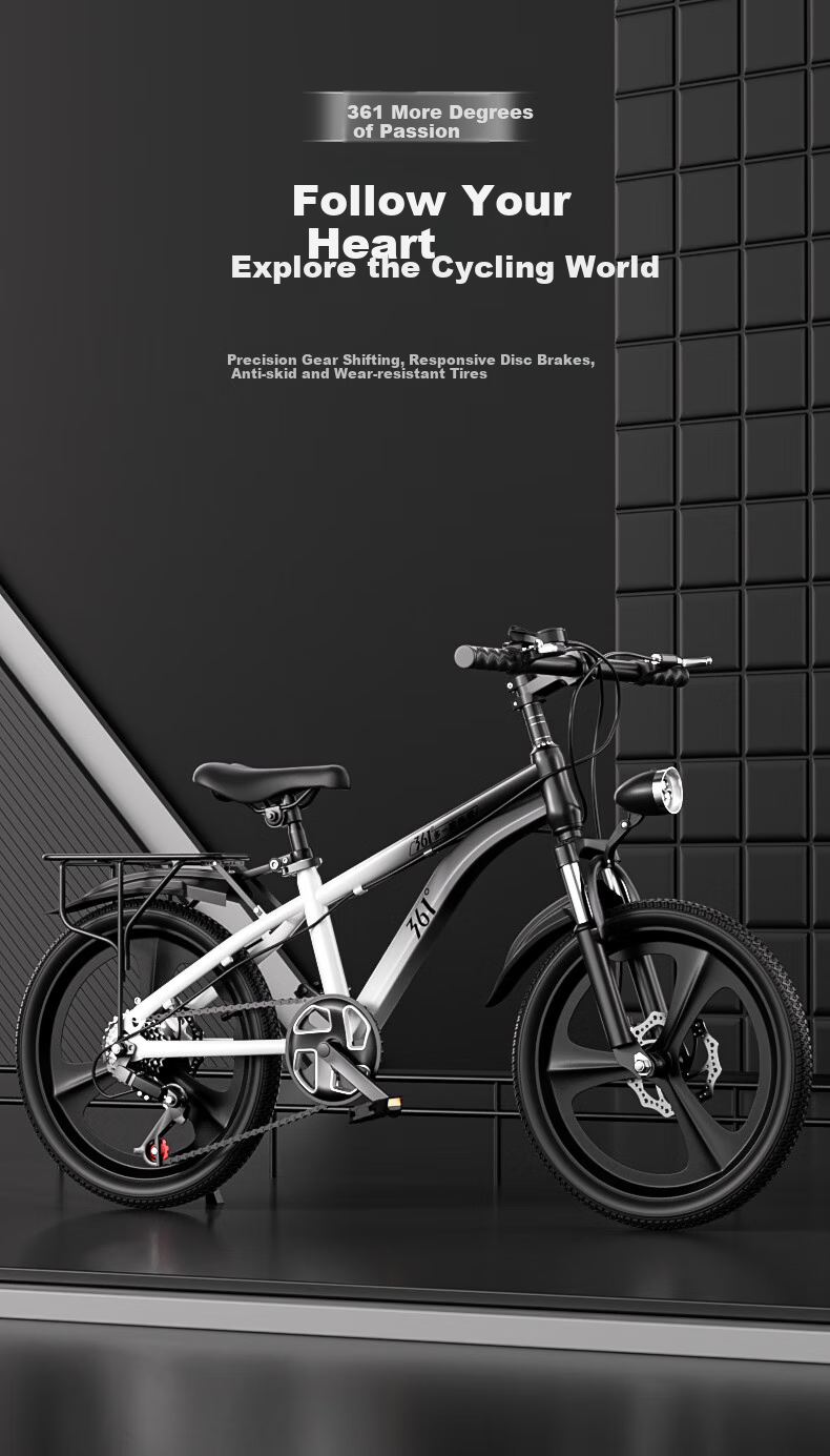 361° Youth Bicycle for Ages 7-12 with Disc Brakes, Shock Absorption, Student Pedal Mountain Bike, Variable Speed, 20-Inch, Black 2