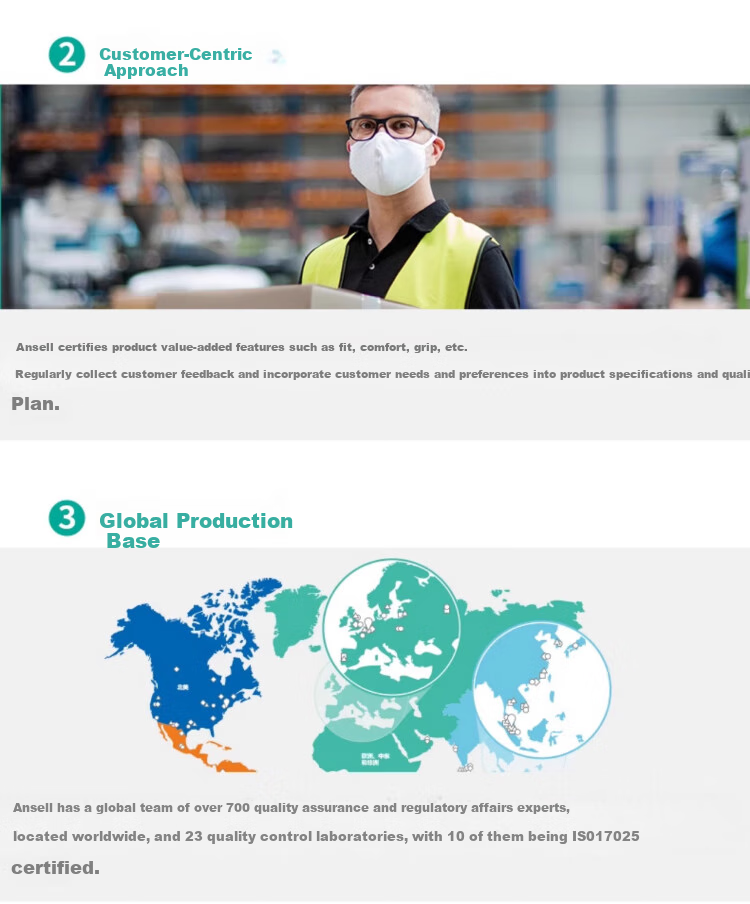Ansell 4472 Disposable Nitrile Gloves, Thickened Wear-Resistant Food Grade Household Laboratory Inspection Protective Gloves 447X (100 Pieces/box) M 2