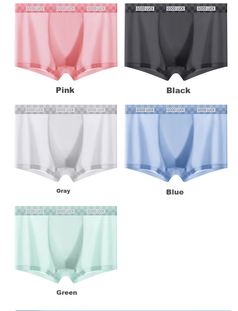 Me Feeling Men's Underwear, Summer Thin Style, Seamless Ice Silk Cool-Feeling Breathable Boxer Briefs, Antibacterial Loose-Fit Large Size Boxer Shorts 17