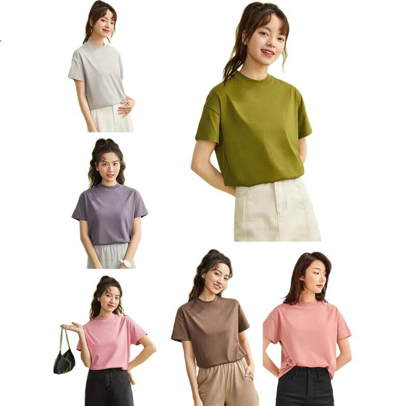 Женская футболка Giordano, 100% хлопок, короткий рукав, круглый вырез, прямой крой, однотонная, размер S, цвет лесной зеленый