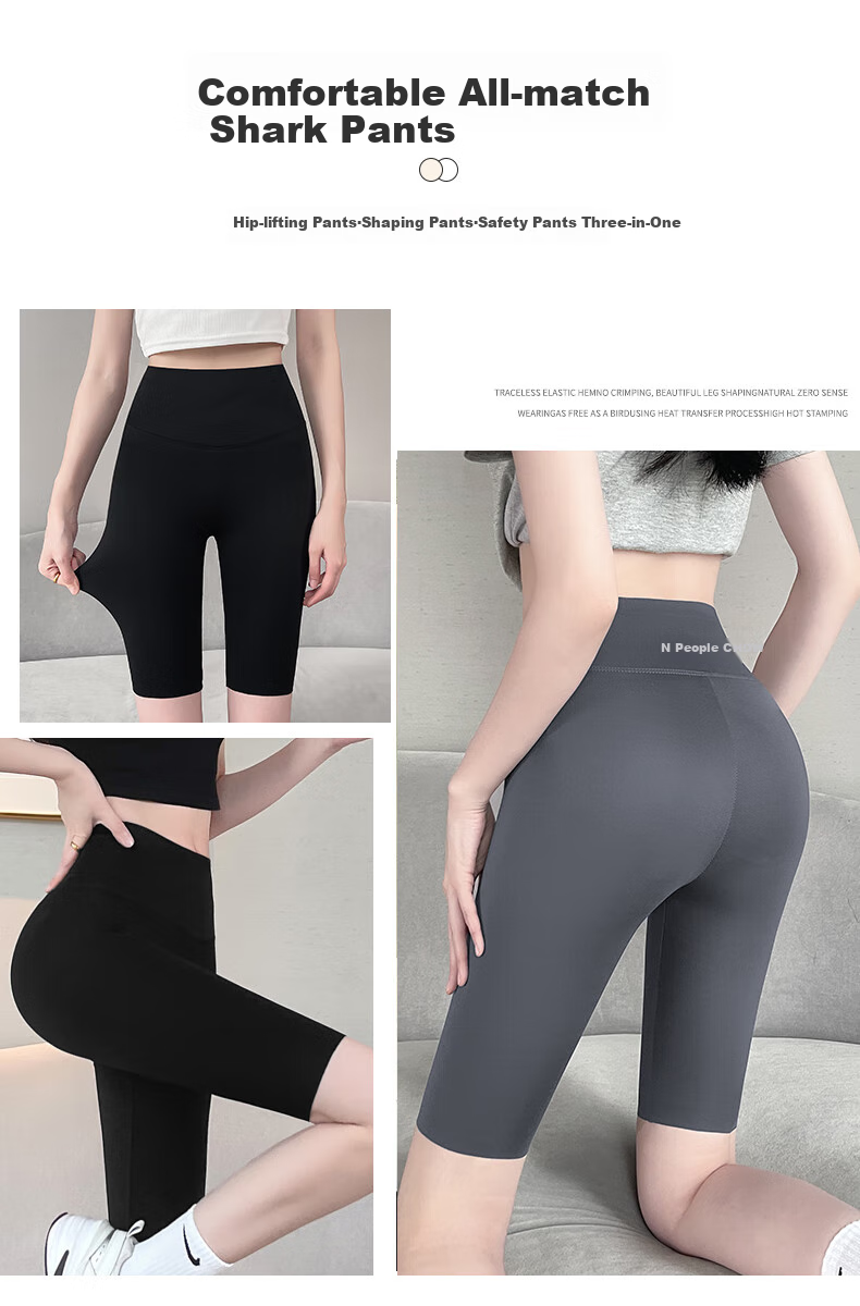 Langsha Women's Cycling Shorts with Tummy Control, Slim Fit, Lightweight, Anti-Chafing, Seamless Shark Leggings for Outdoor Wear 8
