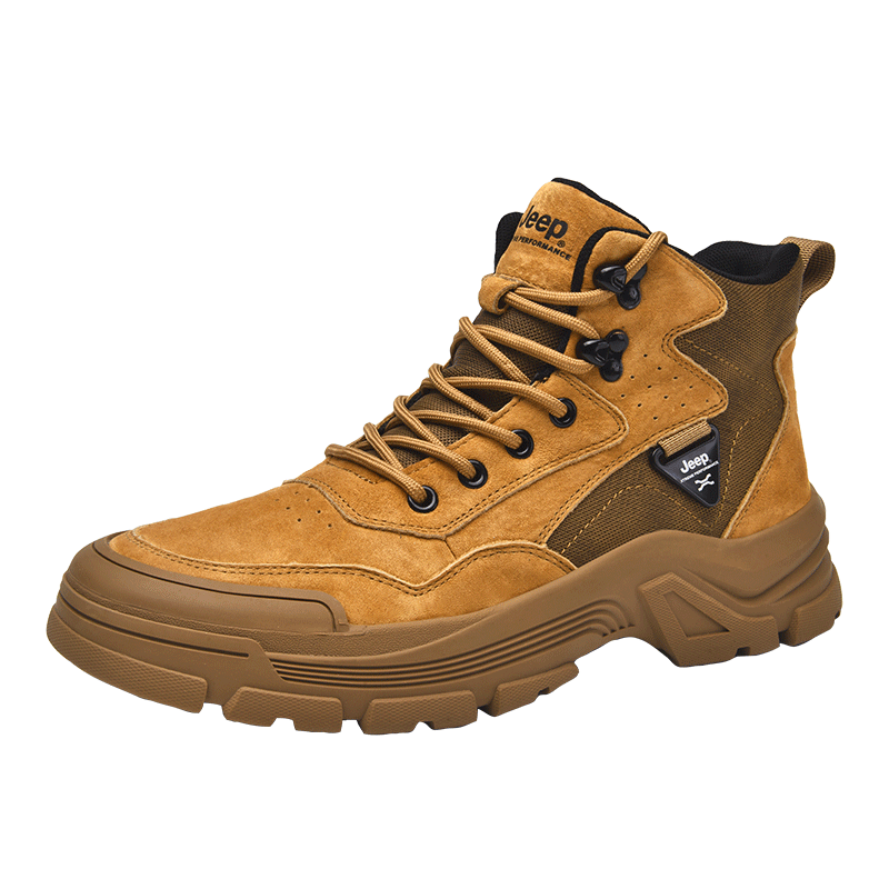 JEEP Hiking Boots for Men, Outdoor Sports Trekking Shoes, High-Top Casual Shoes, Non-Slip Wear-Resistant Work Boots, Martin Boots