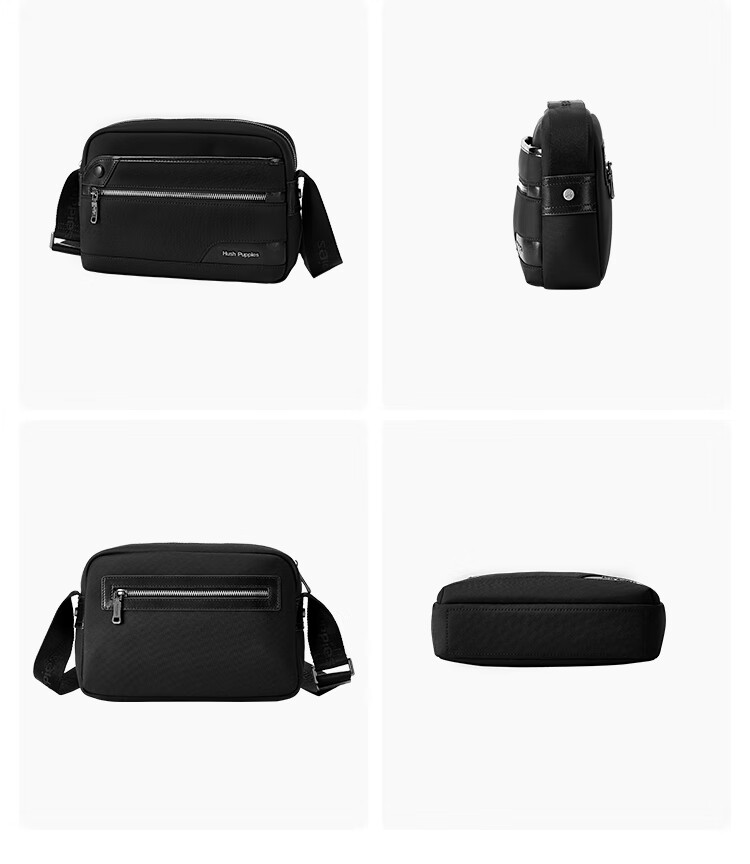 Hush Puppies Men's Shoulder Bag, Durable Oxford Cloth Crossbody Bag, Commuter Daily Bag, Birthday Gift for Boyfriend, Black 1