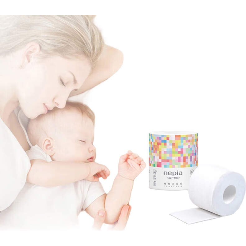 Туалетная бумага Nepia Cotton Tough Series, 4-слойная, 140г/рулон, 27 рулонов, без отдушек, водорастворимая, для домашнего использования
