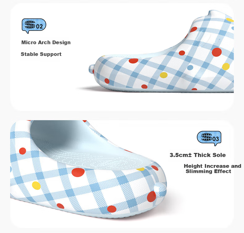 Chikoku Cute Shark Plaid Slippers, Women's Outdoor And Indoor Thick-Soled Non-Slip Couple Shark Sandals for Me 24
