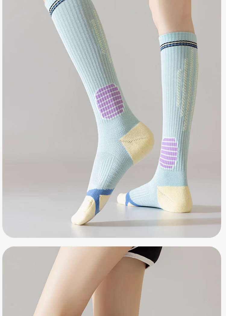 XUEXIMAN Compression Calf Socks Pressure Sports Slimming Leg Cycling Hiking Tennis Running Fitness Yoga Mid-Calf Socks 19