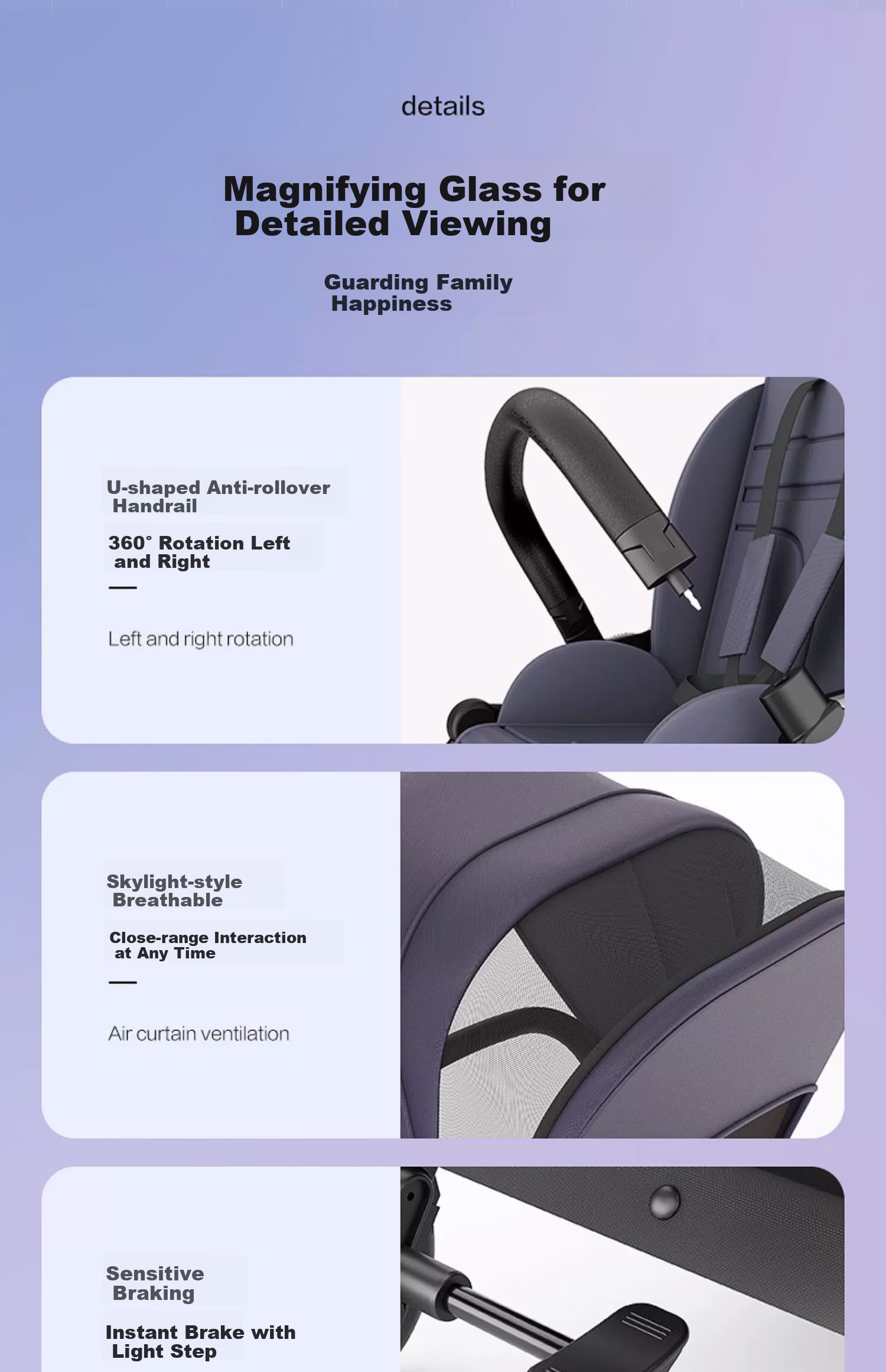 Elittile Stroller, Reversible, Lightweight, High-View, Can Sit Or Lie Down, Baby Walking Aid, EMU Luoyingrou 34