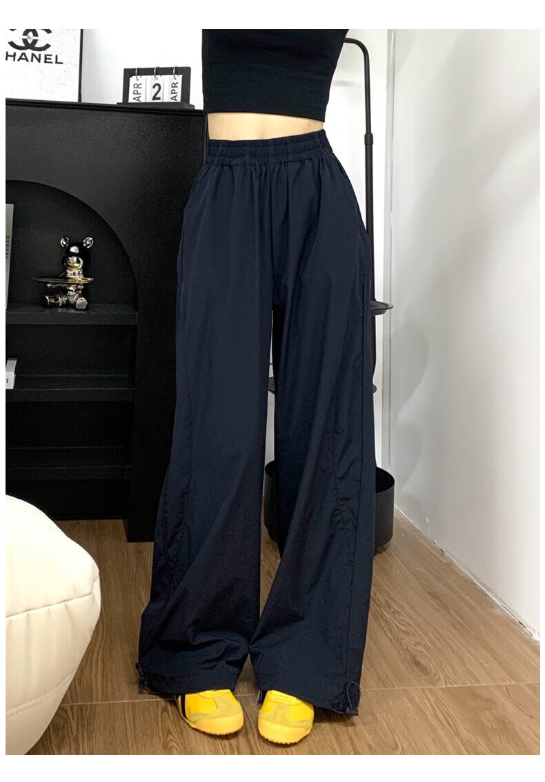 Langsha Women's American Style Quick-Dry Work Pants Summer 2026 New Loose Straight High Waist Slim Casual Sports Pants 15