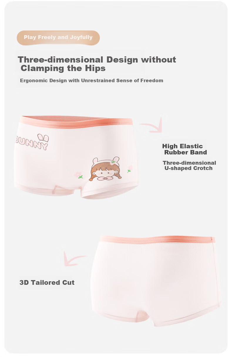 Caramella 2026 New Four-Season Children's Underwear, Cartoon Girls' Boxer Briefs, Pure Cotton 7A Antibacterial Baby Shorts And Boxers 5