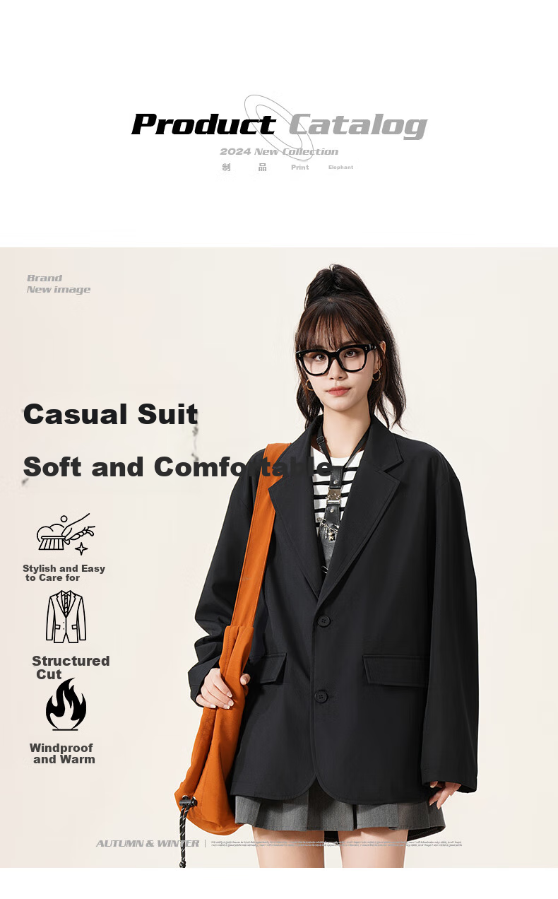 NASA GOOD Men's Suit Jacket, Autumn Korean Style Trendy Business Casual Blazer, Groom's Single Coat, Formal Wear, Size L 2