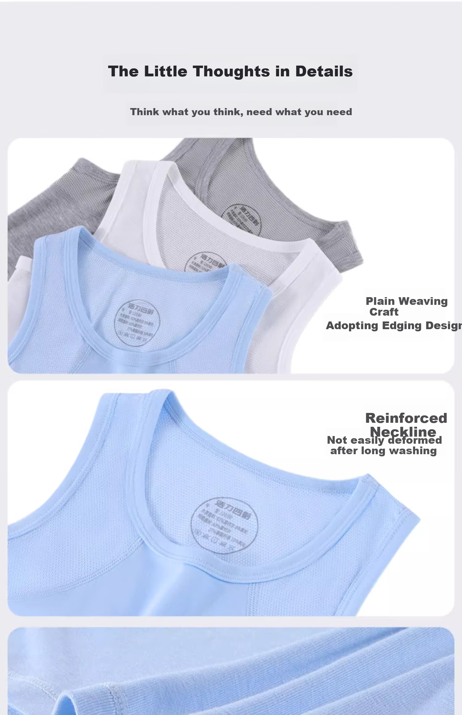 Hzasz Children's Vest, Modal Breathable Thin Sleeveless Sports Undershirt, Boys' Top HU123201, Gray, Size 150 20
