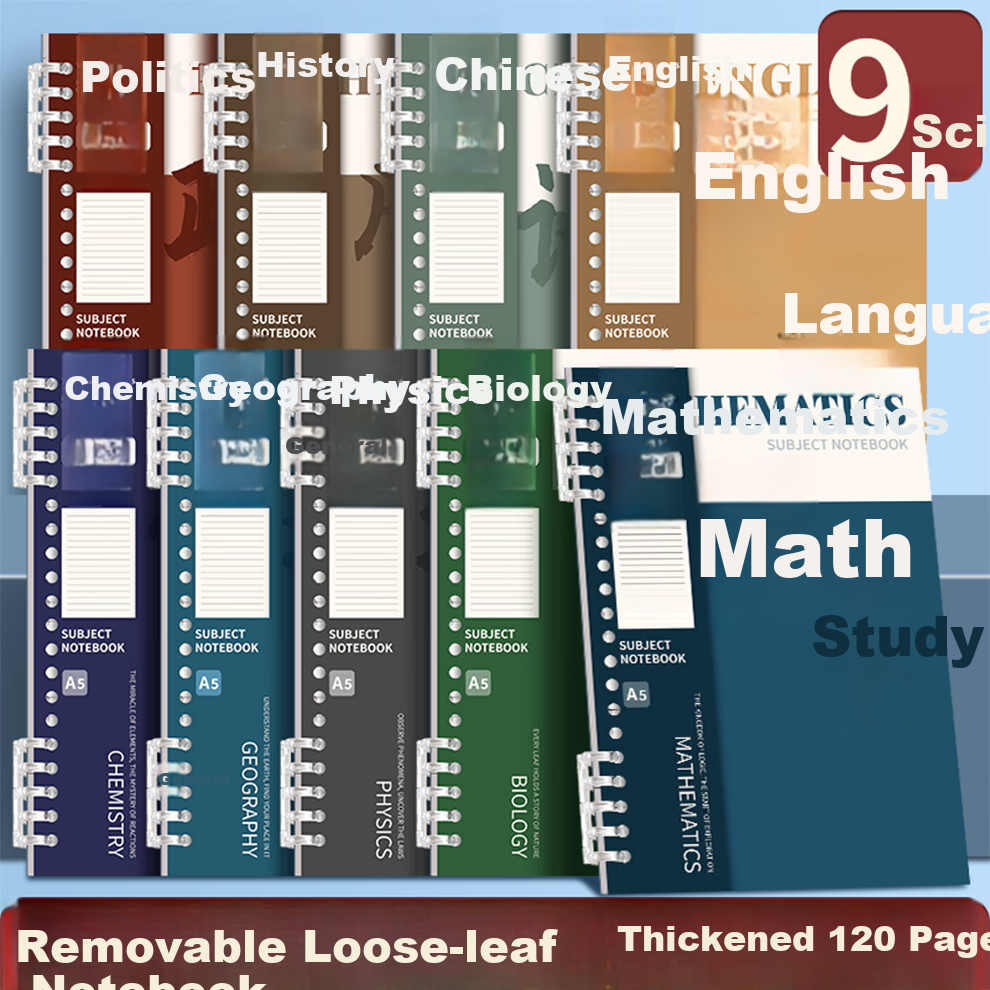 Zuolanzhe [Back to School Essential] Comfortable Full Set Subject Notebooks B5 Thick Detachable Loose-Leaf Notebooks for Middle And High School Students with Replaceable Refill Pages for Subjects And Homework, History 1