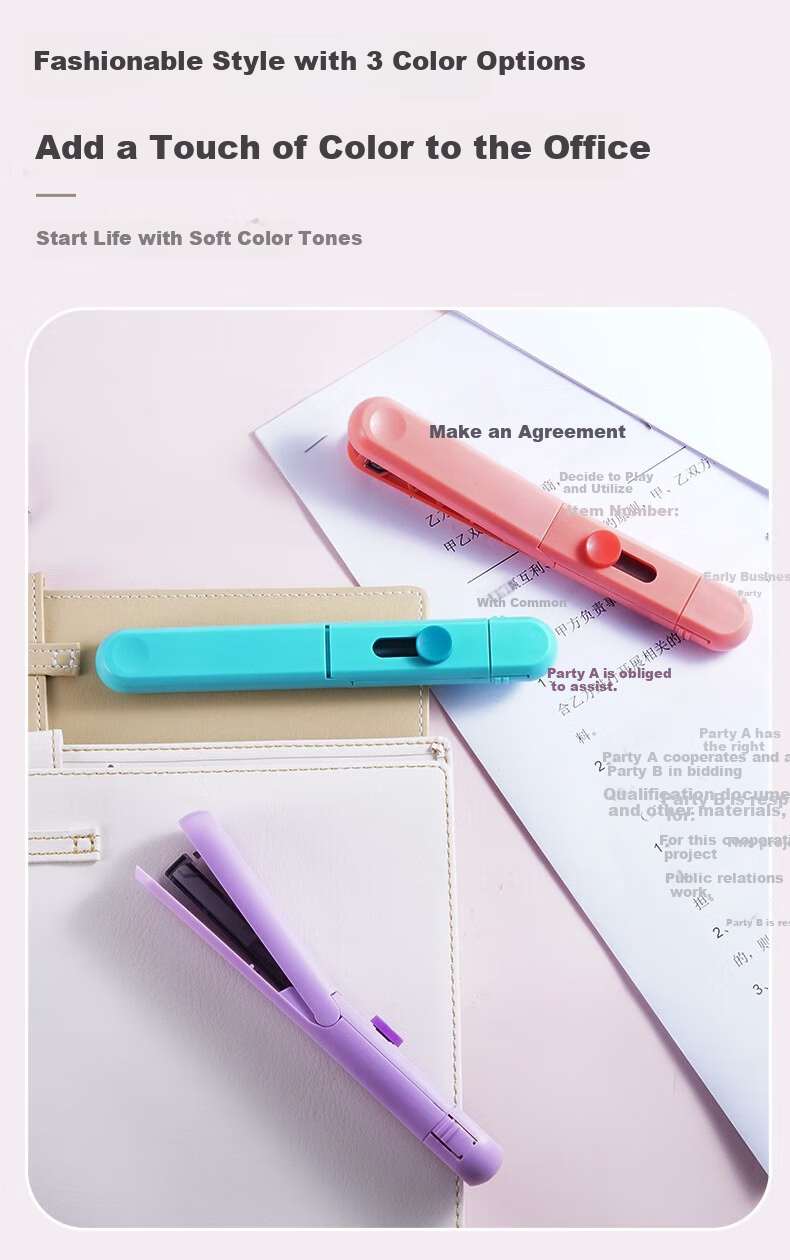 MAX HD-10SK Imported Low-Effort Folding Stapler, Student Office Portable Collapsible Small Stapler, Compatible with No.10 Staples, Blue 3