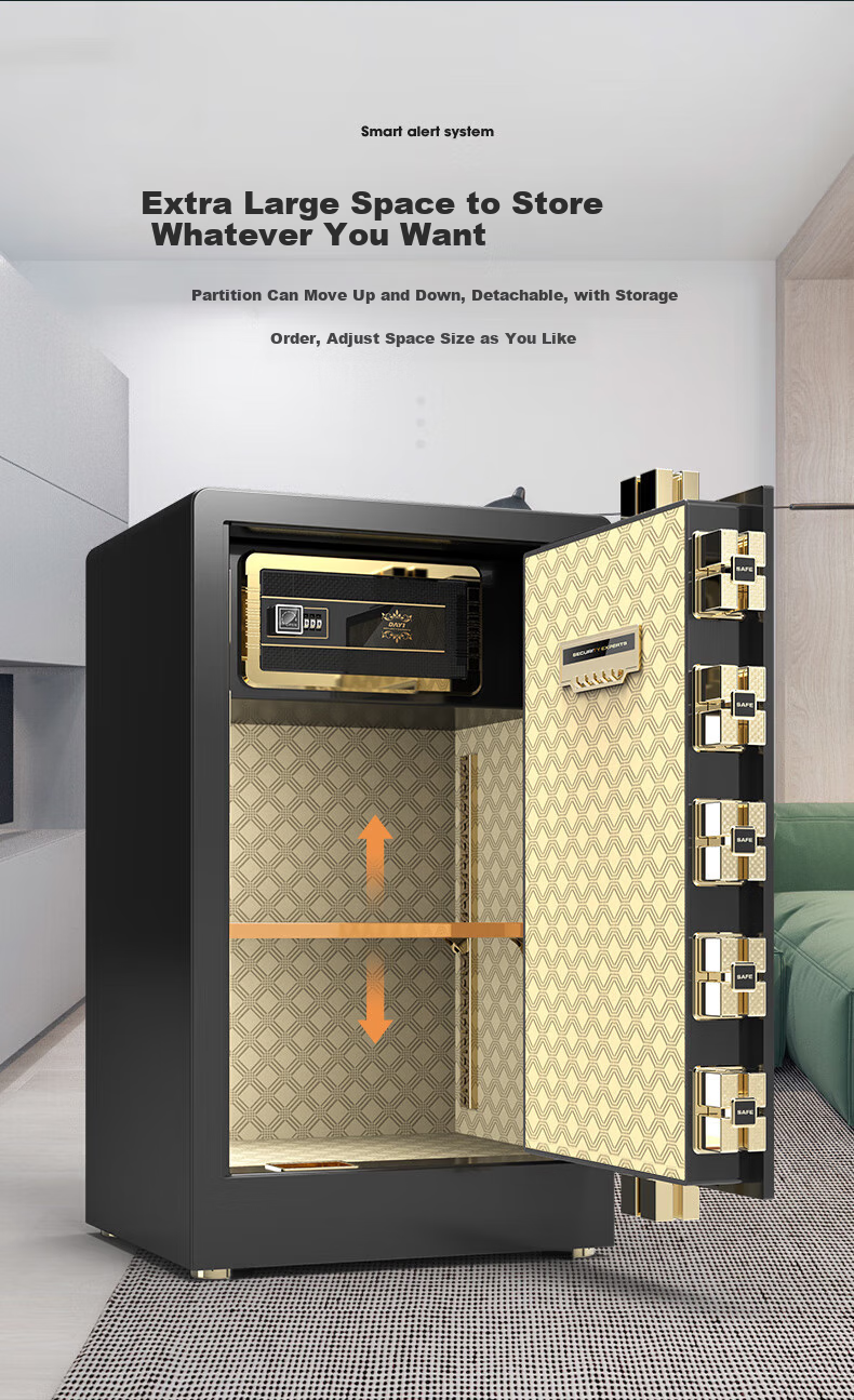 DAYI Safe 45/60cm Fingerprint Password Small Safe for Home Office Finance Use, Bedside Storage Box with WiFi, All-Steel Anti-Theft Desig 19