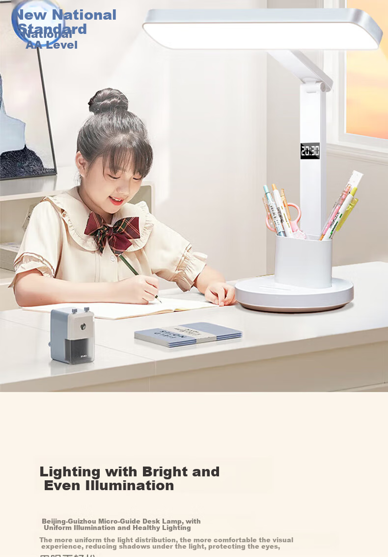 Jingqian Desk Lamp with Eye Protection, Full Spectrum Reading Light for Children And Students, Rechargeable Lamp for Study And Writing, Suitable for Dormitory And Desk Use 5