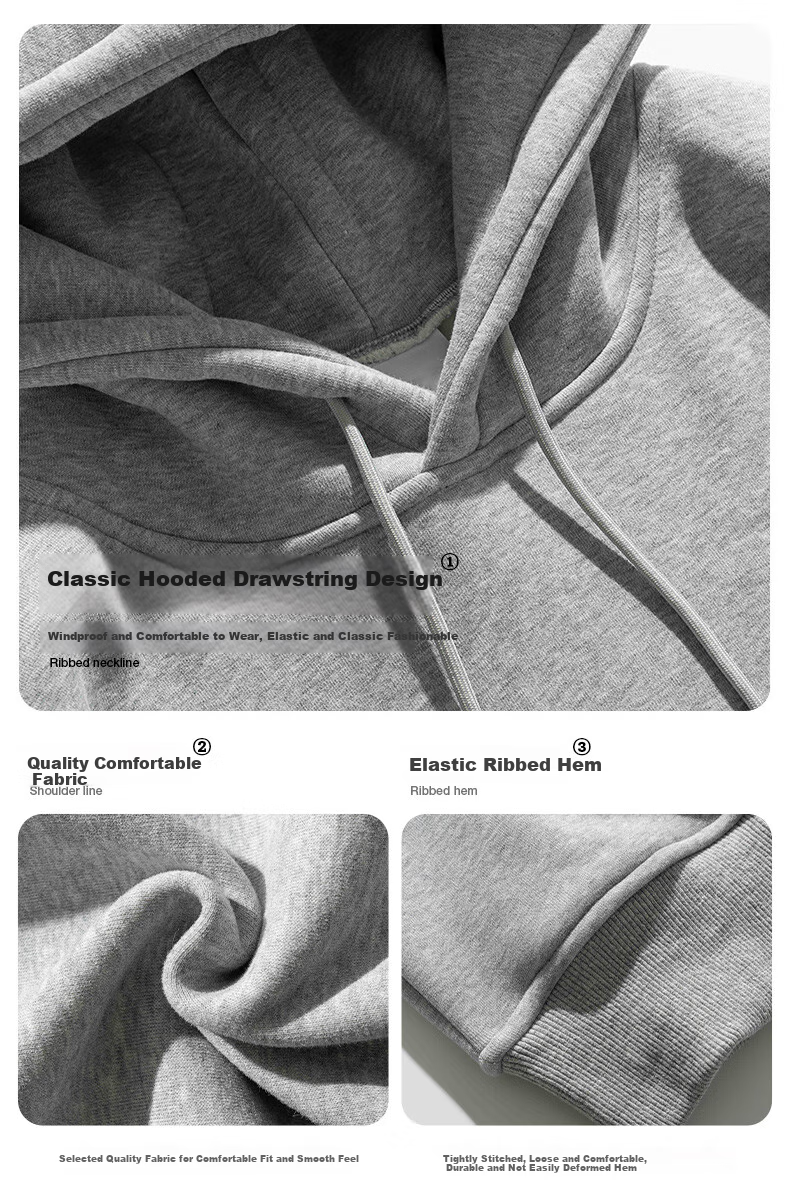 Mianzhi Men's Sweatshirt, Hong Kong Style Versatile Trendy Hoodie, Loose-Fitting Couple's Casual Top, White, L 11