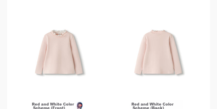 BALABALA Girls' Long-Sleeve T-Shirt, Children's Autumn Sweet Doll Collar Inner Layer Top Cute 208325100001 5