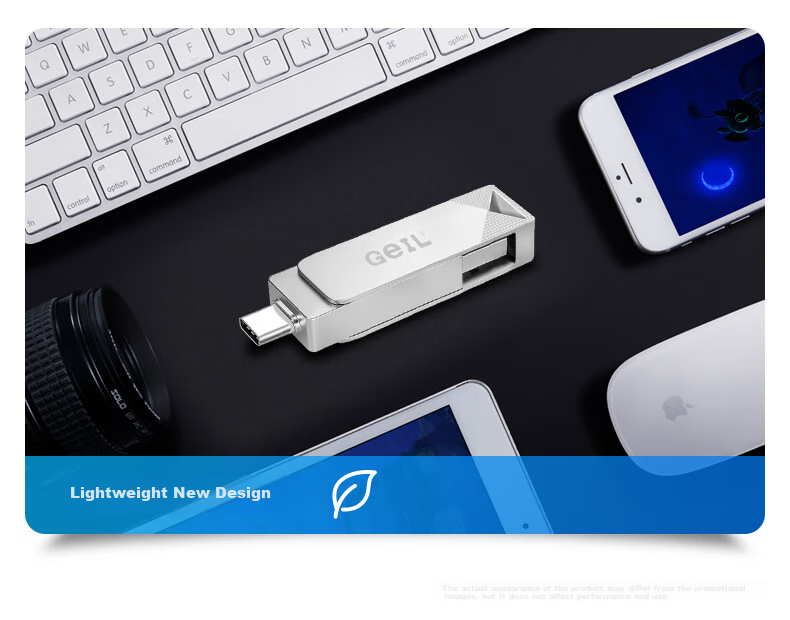GEIL, 128GB, USB3.0, Type-C, Dual-Use Flash Drive And OTG Adapter, High-Speed 100MB/s, Compatible with Android Phones And Laptops, Universal Flash Drive, GP100 Series 9