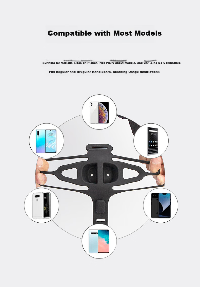 GUB Bicycle Riding Silicone Phone Mount, Road Bike Mountain Bike Electric Bike Stable Anti-Shock Anti-Drop Strap Bracket 4