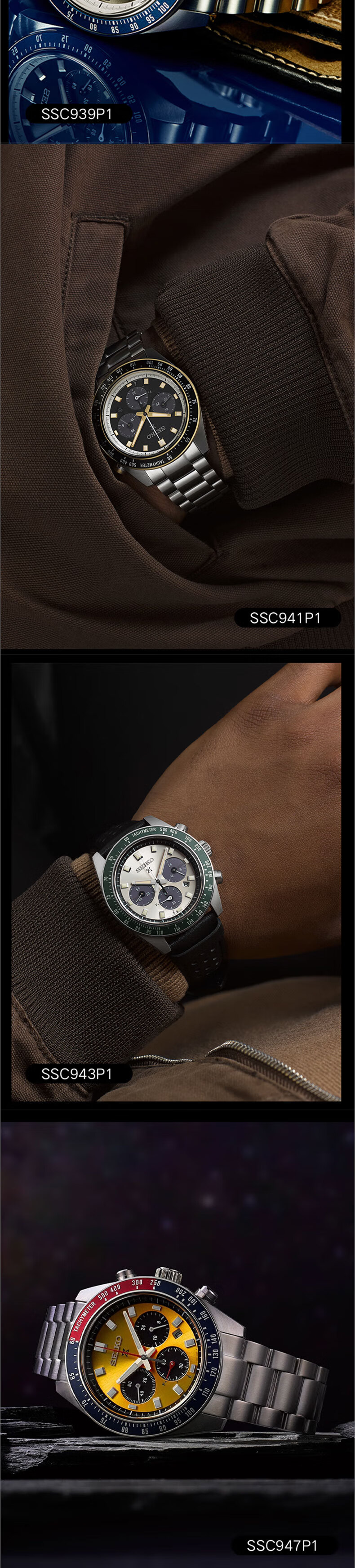 SEIKO Prospex Panda Solar-Powered Three-Eye Chronograph Luminous Men's Wristwatch [Gift] SSC943P1 2