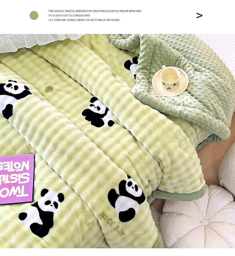 Grace A-Class Fabric Bean Velvet Rabbit Fur Fiber Quilt Autumn Winter Warm Blanket 150*200cm 4 Jin 3