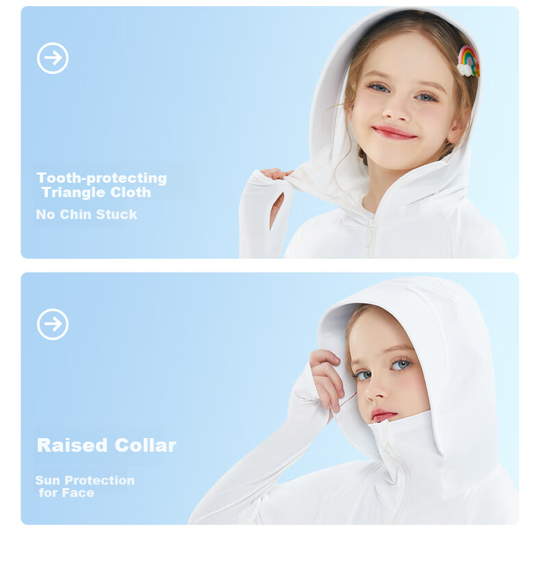 MARCOLOR Children's Sun Protection Clothing, Batwing Sleeve, Boys And Girls Lightweight Cape, 2025 New Style, Solid Light Gray, Size 120 8