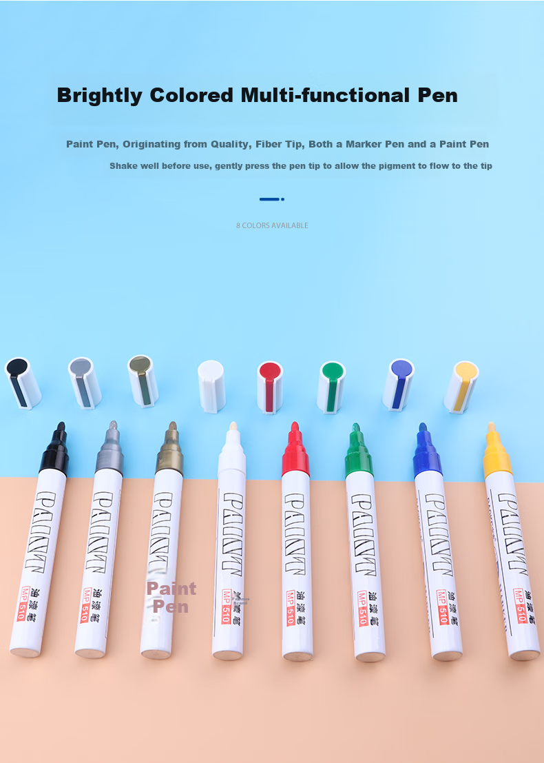 BAOKE MP510 White Oil-Based Marker Pen, Signature Pen, Check-In Pen, Note-Taking Pen, Graffiti Pen, 12 Pens/box 3