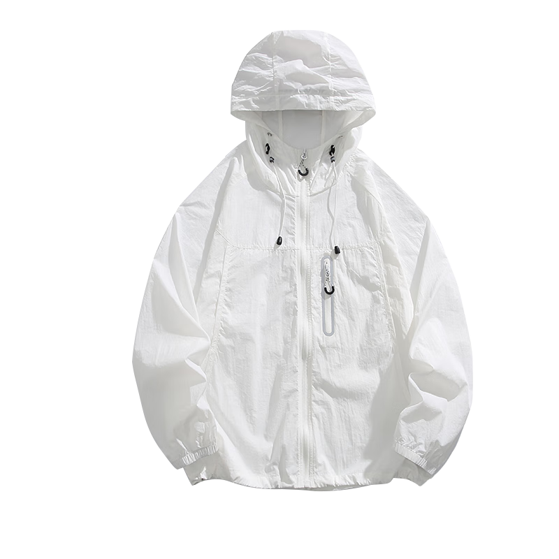 :CHOCOOLATE Unisex Couple Summer New Ice Silk Quick-Dry UV Protection Skin Jacket White XL