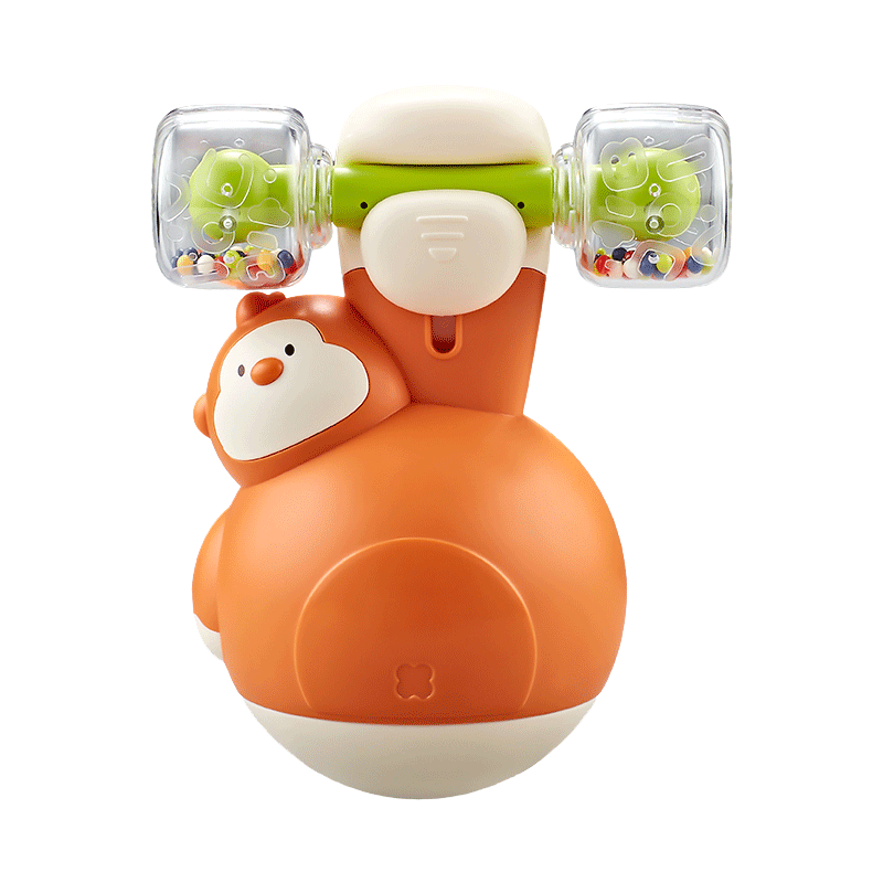 Wild Knight Roly-Poly Toy 2-in-1 Head Lifting Training Soothing Toy for Babies 3-12 Months