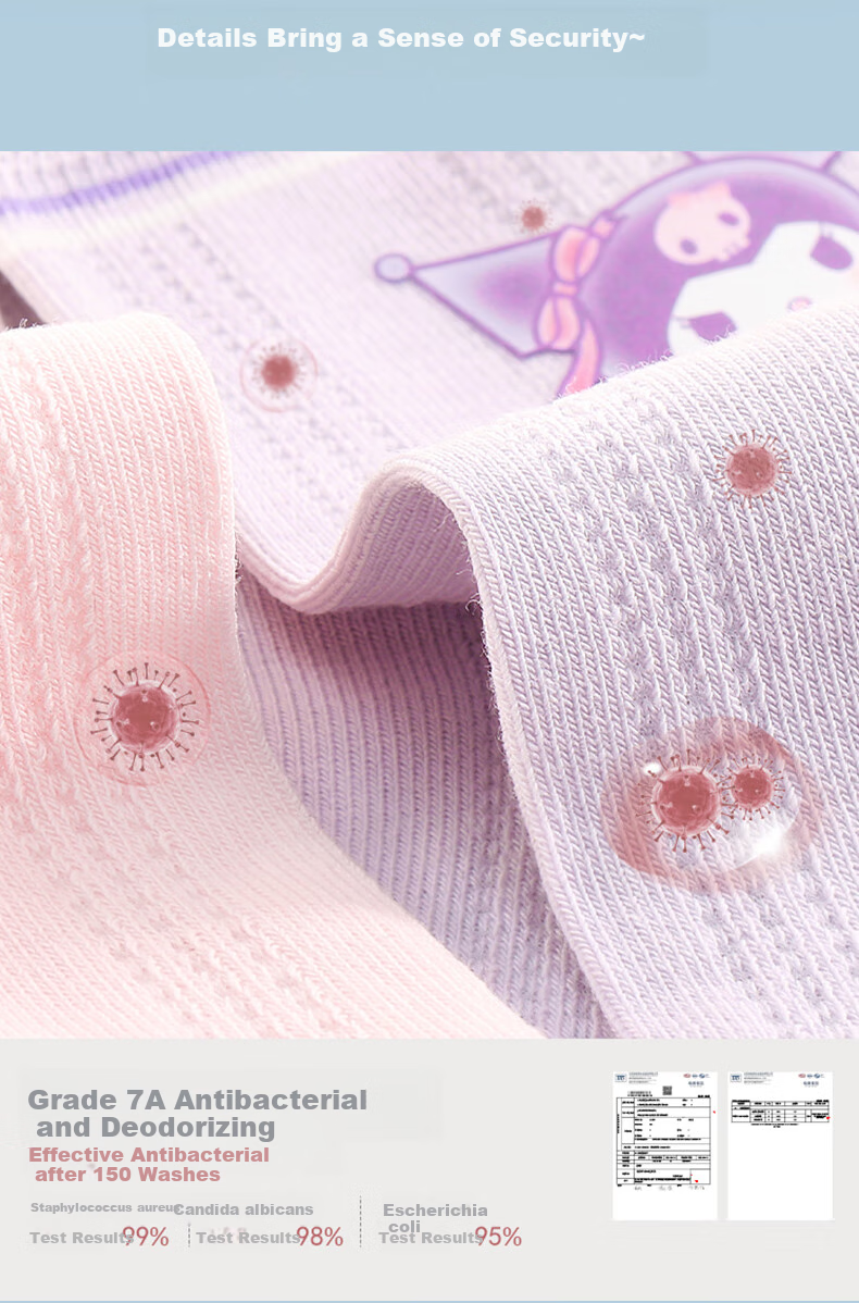 Hello Kitty Girls' Socks Spring And Summer Thin Mesh Socks Antibacterial Baby Children White Short Socks U4101 Matching Colors 16-18 4