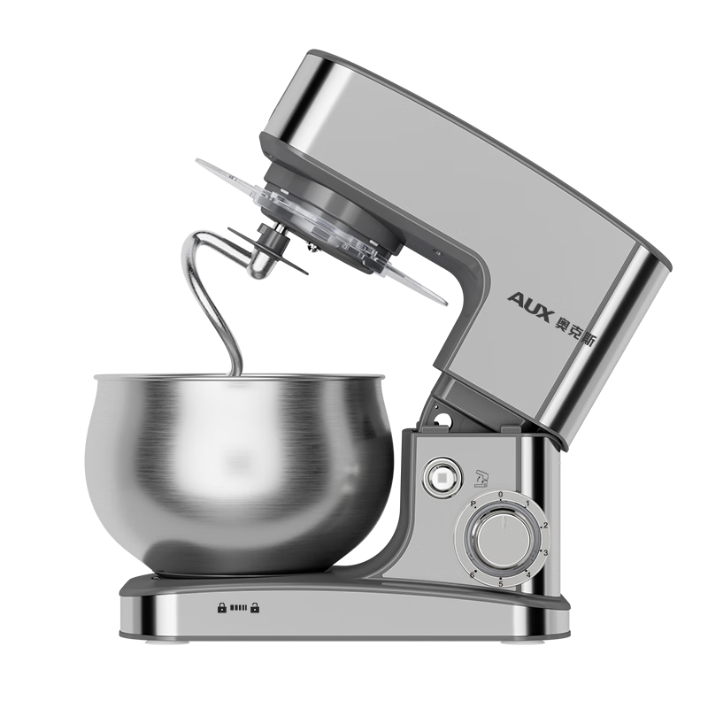 AUX Stand Mixer, Home Dough Kneader, Stainless Steel Dough Mixer, 5L Blender, Multifunctional Whisk, 1200W Cream Maker, Food Processor SC-662C