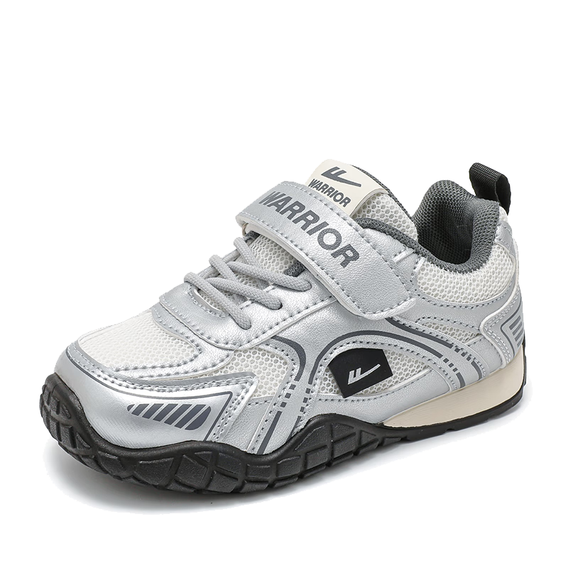 Warrior Boys' Shoes, Children's Casual Shoes, Spring And Autumn Mesh Sports Shoes, Girls' Breathable Running Shoes, WZ-1656, White And Black, Size 34