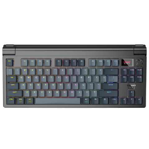 CHERRY MX8.3 Customizable Wireless Mechanical Keyboard for E-Sports Gaming, 8K Backlight, Aluminum Alloy Hot-Swappable, Bluetooth Tri-Mode RGB, Valorant, Delta, Gray Brown Switches